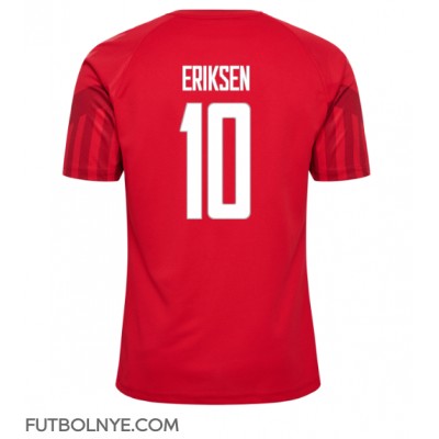 Camiseta Dinamarca Christian Eriksen #10 Primera Equipación Mundial 2022 manga corta